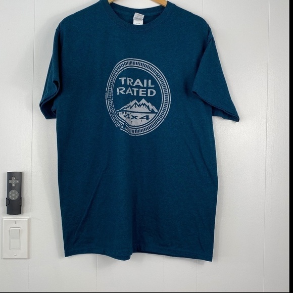 Men's Jeep Trail Rated short sleeve t-shirt teal blue size large - Picture 2 of 5